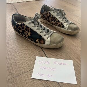 Authentic golden, goose superstars, leopard print